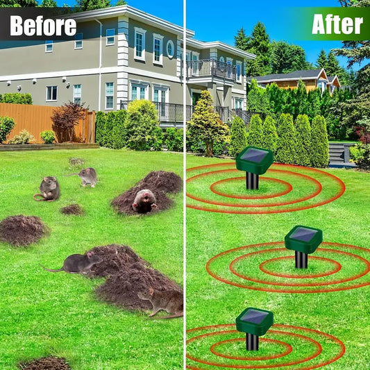 1/4 Pack Solar Ultrasonic Animal Repellent